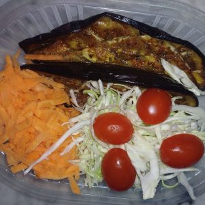 Berenjenas Enrejadas con Ensaladas