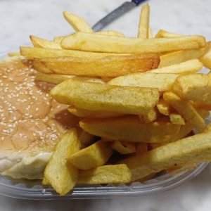 Hamburguesa Gratinada con Fritas